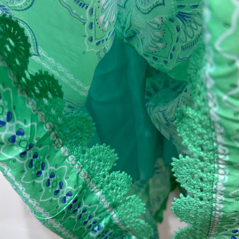 Hale Bob Liv Voile Midi Dress Green Sleeveless Paisley size Large - Picture 6 of 10